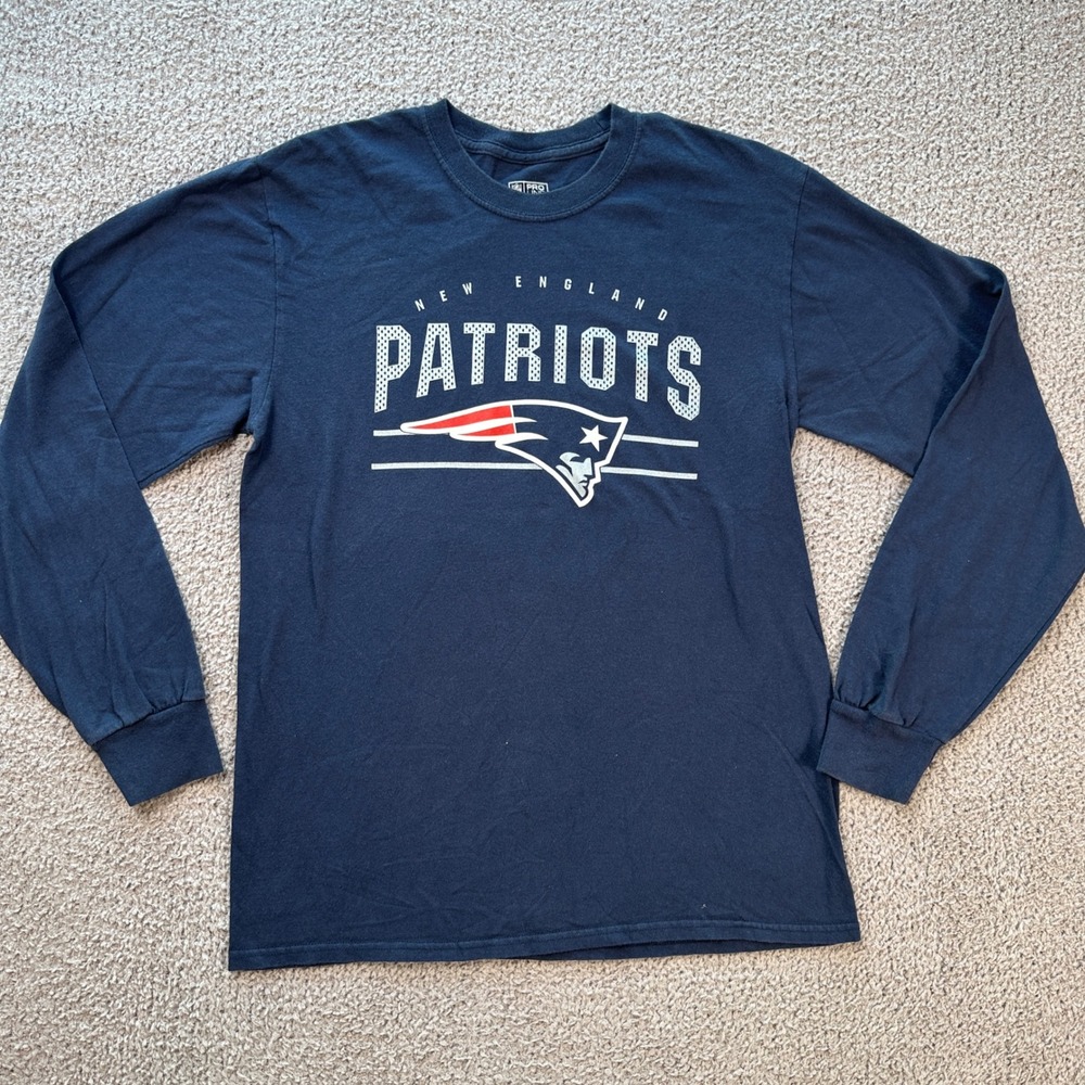 NFL Pro Line Fanatics New England Patriots Navy Blue Long Sleeve T Shirt Mens M